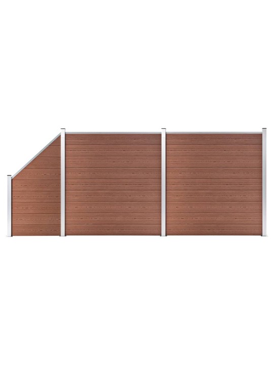 Plotová sada WPC 2 čtvercové + 1 šikmý díl 446 x 186 cm hnědá