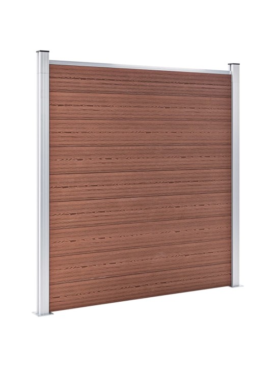 Plotová sada WPC 2 čtvercové + 1 šikmý díl 446 x 186 cm hnědá