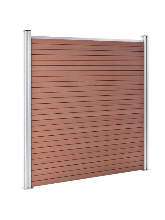 Plotová sada WPC 2 čtvercové + 1 šikmý díl 446 x 186 cm hnědá