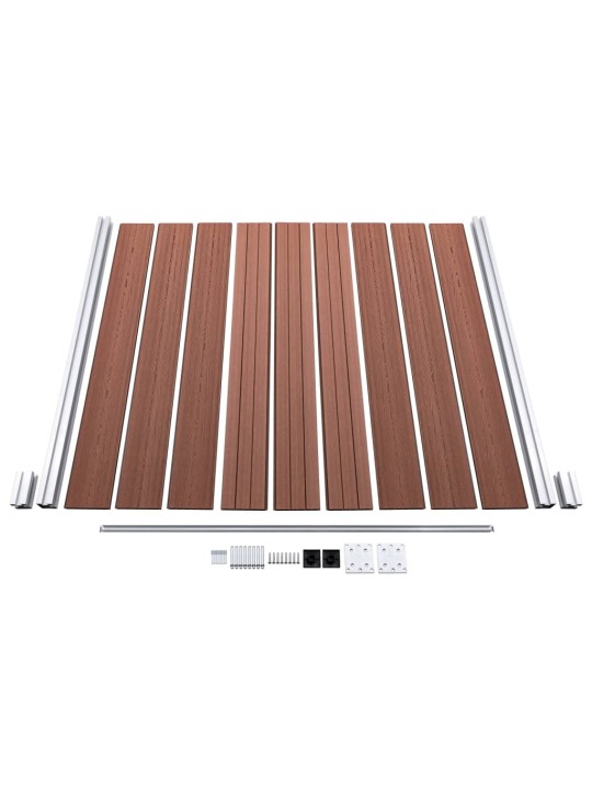 Plotová sada WPC 2 čtvercové + 1 šikmý díl 446 x 186 cm hnědá