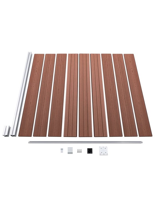 Plotová sada WPC 2 čtvercové + 1 šikmý díl 446 x 186 cm hnědá