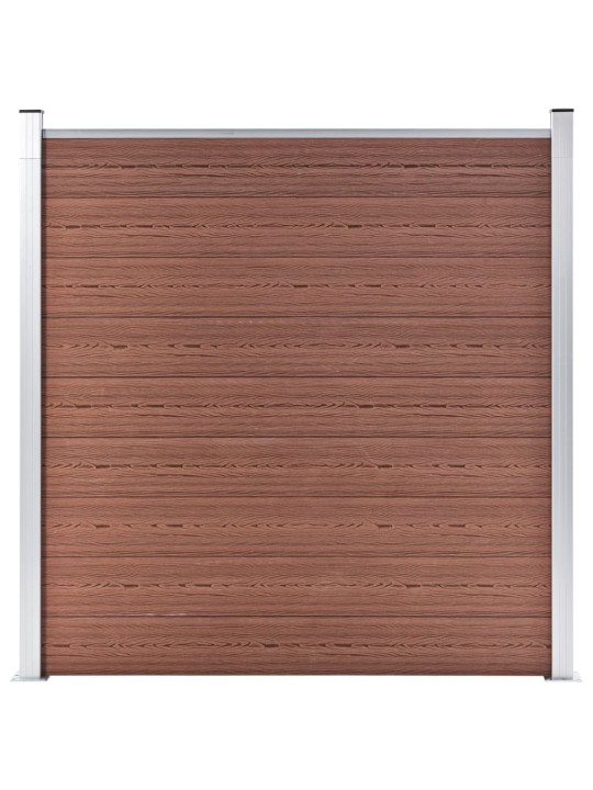 Plotová sada WPC 3 čtvercové + 1 šikmý díl 619 x 186 cm hnědá