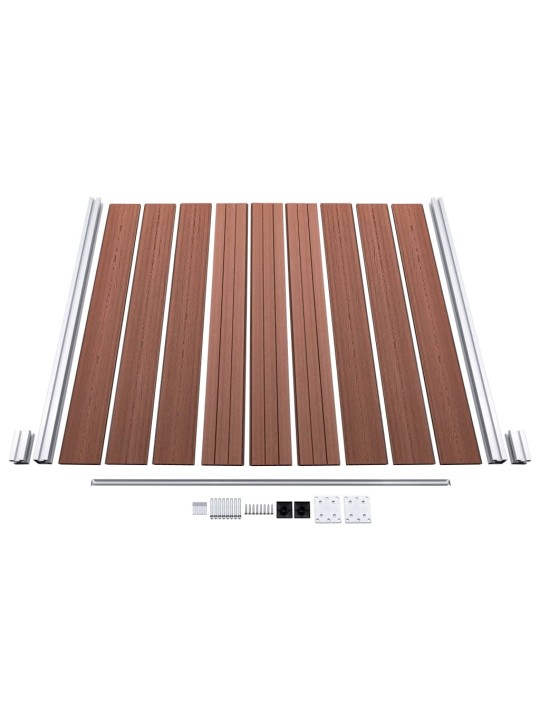 Plotová sada WPC 3 čtvercové + 1 šikmý díl 619 x 186 cm hnědá