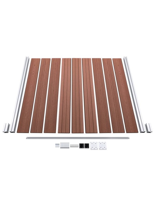 Plotová sada WPC 7 čtvercových + 1 šikmý díl 1311x186 cm hnědá