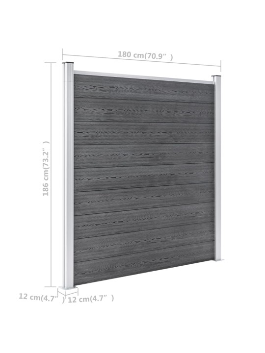 Zahradní plot WPC 353 x 186 cm šedý