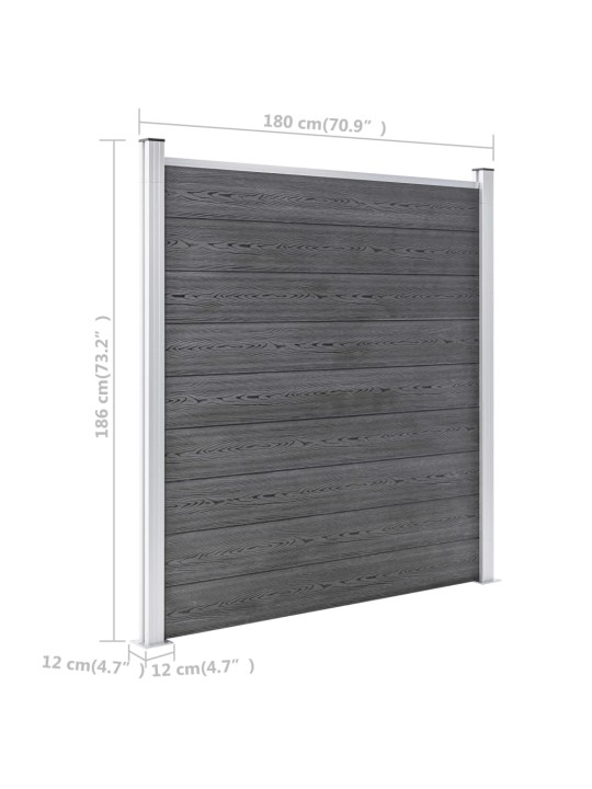 Zahradní plot WPC 526 x 186 cm šedý