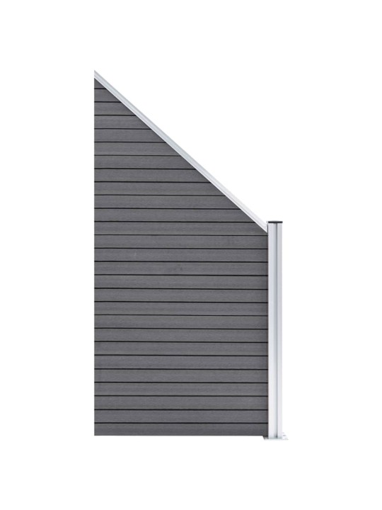 Plotová sada WPC 5 čtvercových + 1 šikmý díl 446x186 cm šedá