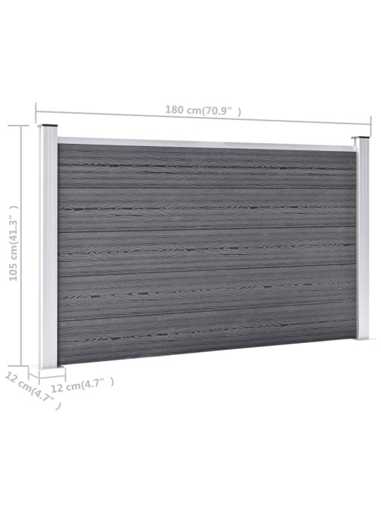 Zahradní plot WPC 699 x 106 cm šedý