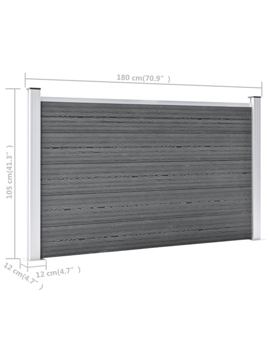 Zahradní plot WPC 872 x 106 cm šedý