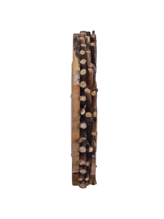 Nástěnné zrcadlo 40 cm teak kulaté