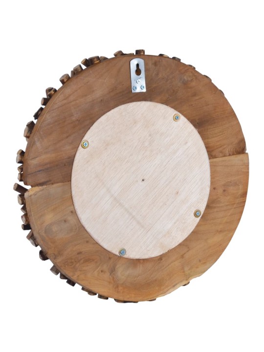 Nástěnné zrcadlo 40 cm teak kulaté