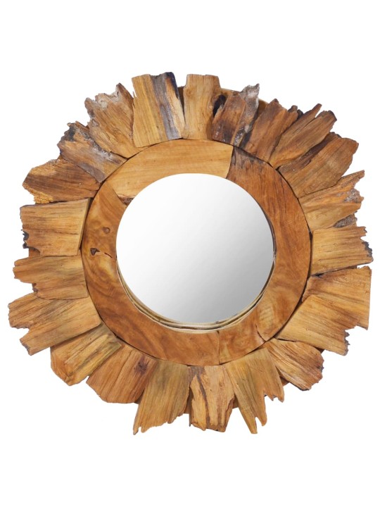 Nástěnné zrcadlo 40 cm teak kulaté