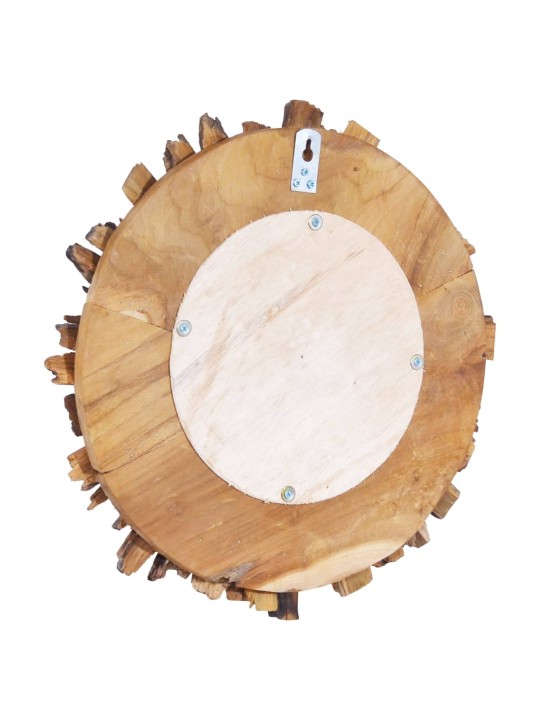 Nástěnné zrcadlo 40 cm teak kulaté