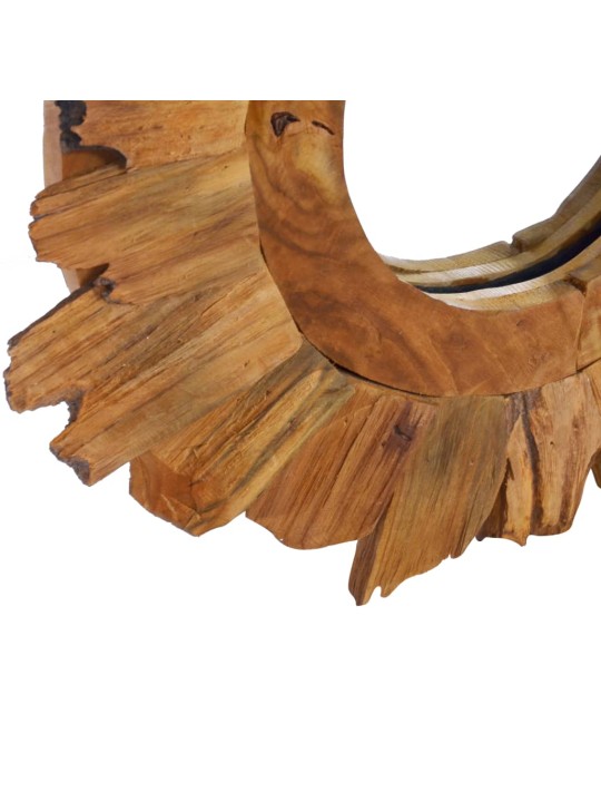 Nástěnné zrcadlo 40 cm teak kulaté