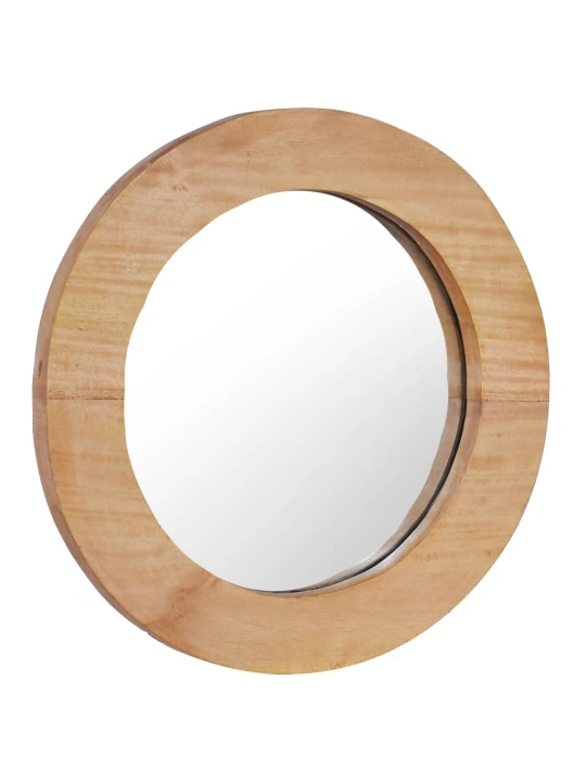 Nástěnné zrcadlo 40 cm teak kulaté