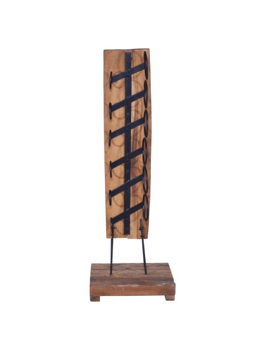 Stojan na víno na 6 lahví 35 x 35 x 100 cm masivní teakové dřevo