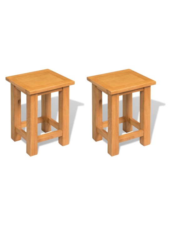 Přístavné stolky 2 ks 27 x 24 x 37 cm masivní dubové dřevo