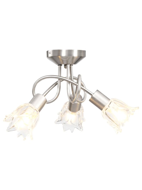 Stropní lampa průhledná skleněná stínidla 3 žárovky E14 tulipán