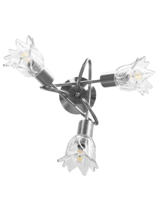 Stropní lampa průhledná skleněná stínidla 3 žárovky E14 tulipán