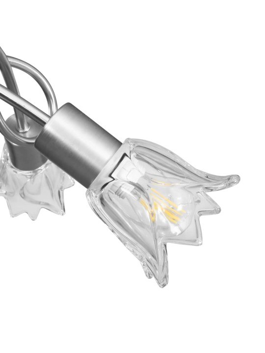 Stropní lampa průhledná skleněná stínidla 3 žárovky E14 tulipán