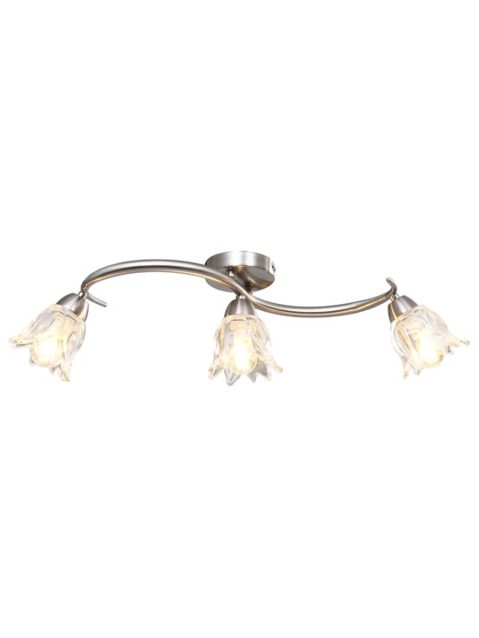 Stropní lampa průhledná skleněná stínidla 3 žárovky E14 tulipán
