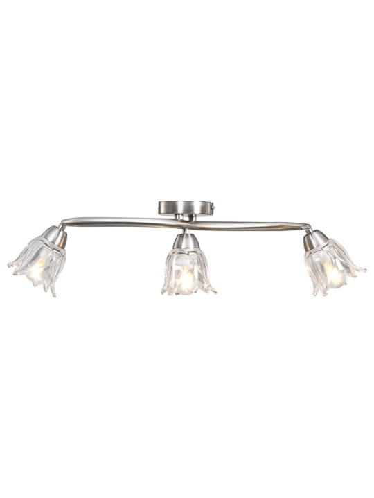 Stropní lampa průhledná skleněná stínidla 3 žárovky E14 tulipán