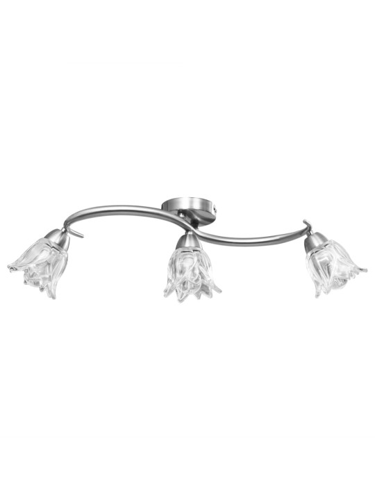 Stropní lampa průhledná skleněná stínidla 3 žárovky E14 tulipán