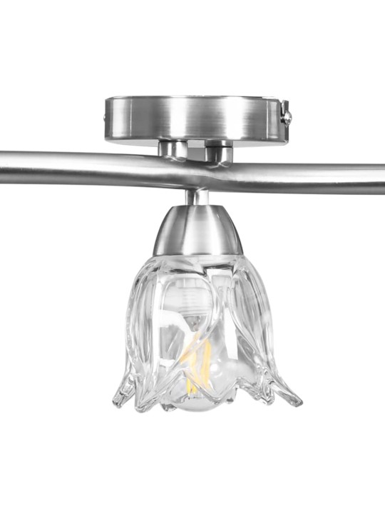 Stropní lampa průhledná skleněná stínidla 3 žárovky E14 tulipán