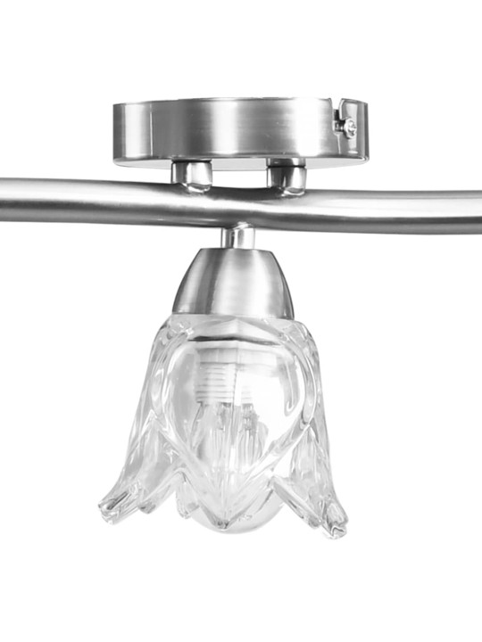 Stropní lampa průhledná skleněná stínidla 5 žárovek E14 tulipán
