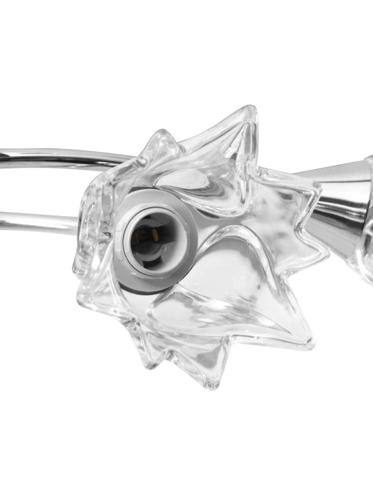 Stropní lampa průhledná skleněná stínidla 5 žárovek E14 tulipán
