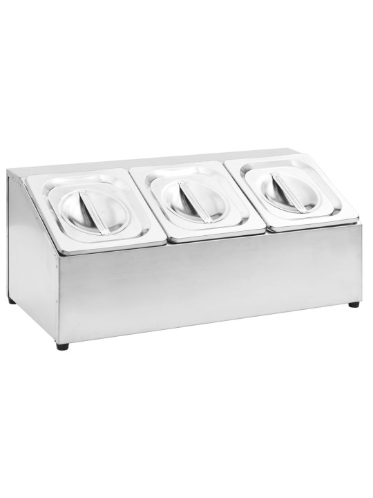 Nástavba na gastronádoby pro 3 GN 1/6 nádoby nerezová ocel