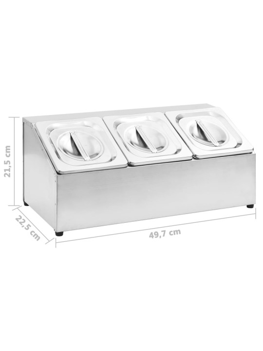 Nástavba na gastronádoby pro 3 GN 1/6 nádoby nerezová ocel