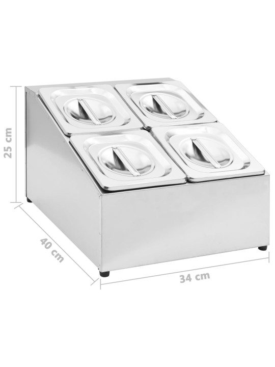 Nástavba na gastronádoby pro 4 GN 1/6 nádoby nerezová ocel