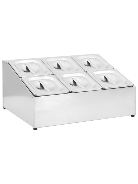 Nástavba na gastronádoby pro 6 GN 1/6 nádob nerezová ocel