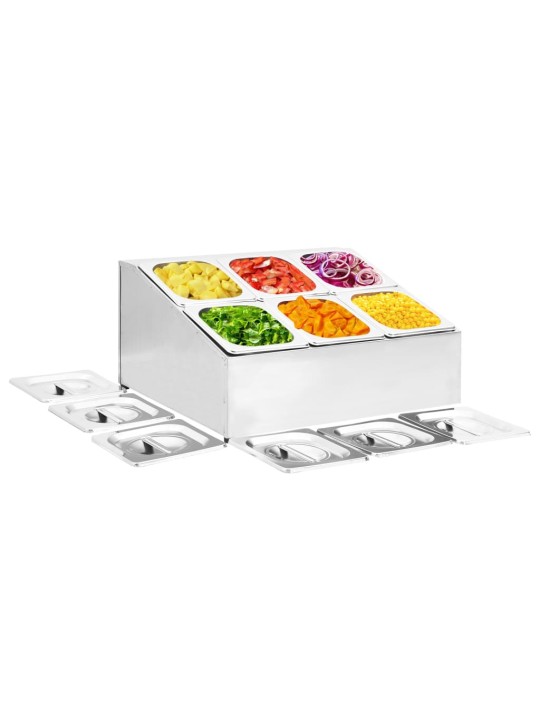 Nástavba na gastronádoby pro 6 GN 1/6 nádob nerezová ocel