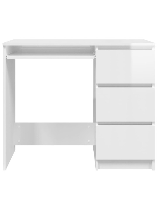 Psací stůl bílý s vysokým leskem 90x45x76 cm kompozitní dřevo