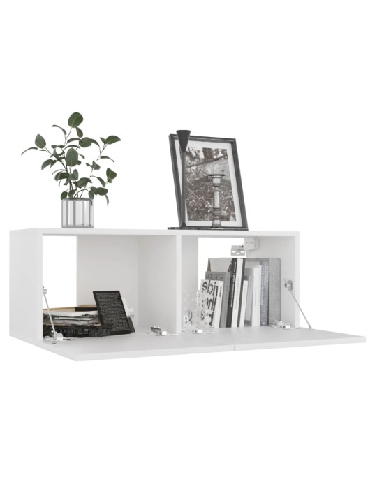 TV stolek bílý 80x30x30 cm kompozitní dřevo