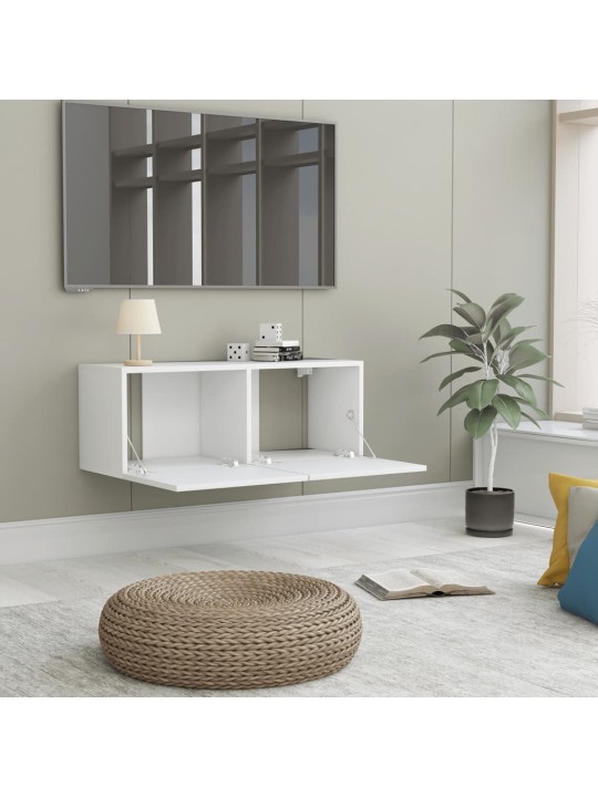 TV stolek bílý 80x30x30 cm kompozitní dřevo