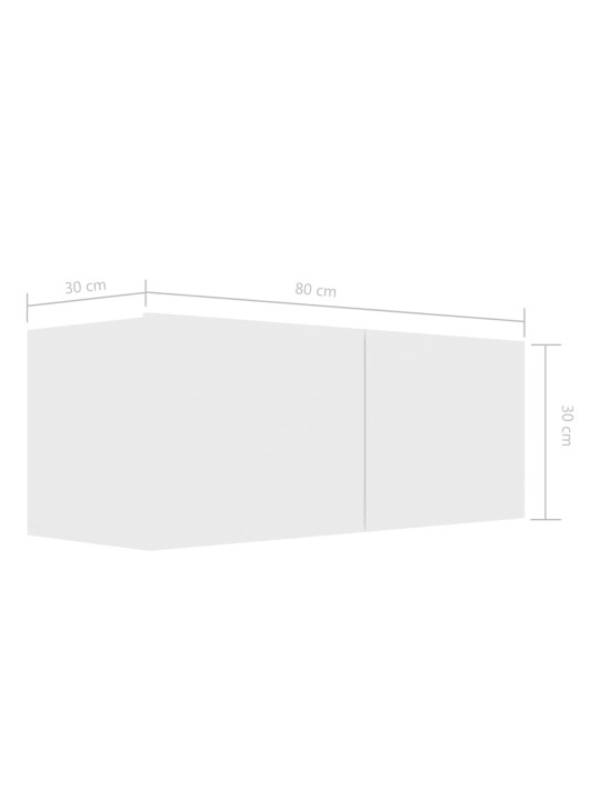 TV stolek bílý 80x30x30 cm kompozitní dřevo
