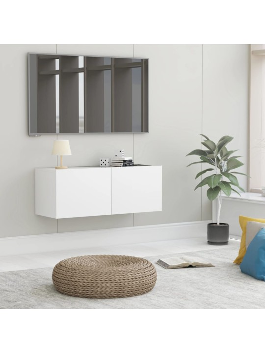 TV stolek bílý 80x30x30 cm kompozitní dřevo