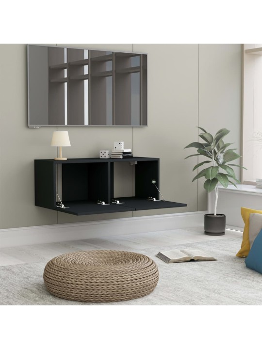 TV stolek černý 80x30x30 cm kompozitní dřevo
