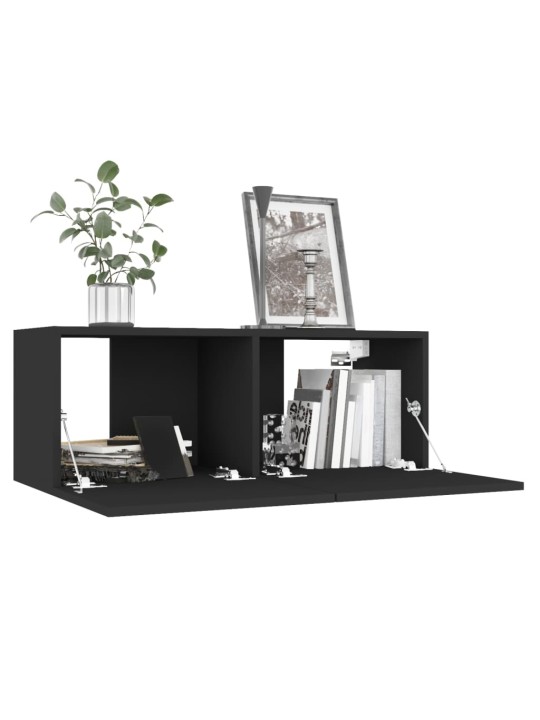 TV stolek černý 80x30x30 cm kompozitní dřevo