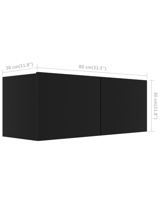 TV stolek černý 80x30x30 cm kompozitní dřevo