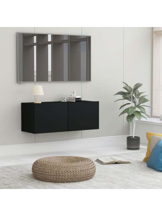 TV stolek černý 80x30x30 cm kompozitní dřevo