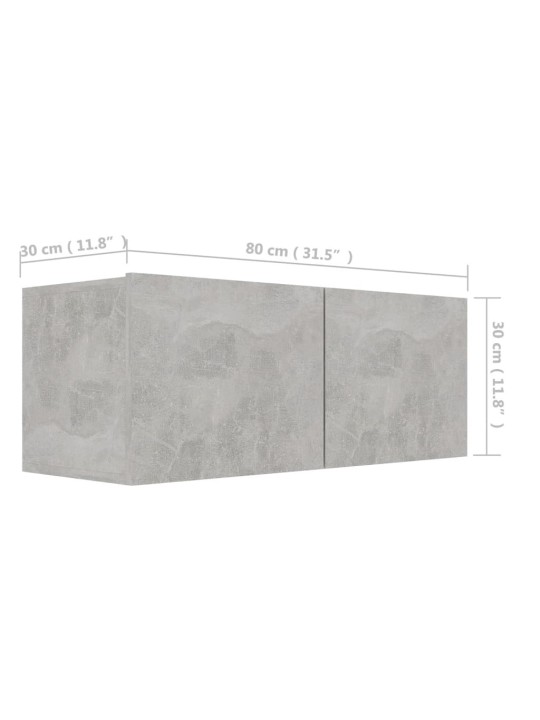 TV stolek betonově šedý 80x30x30 cm kompozitní dřevo