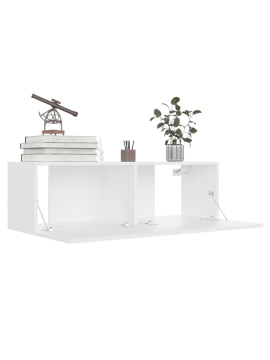 TV stolek bílý 100x30x30 cm kompozitní dřevo