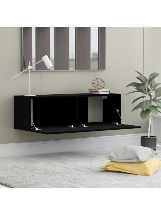 TV stolek černý 100x30x30 cm kompozitní dřevo