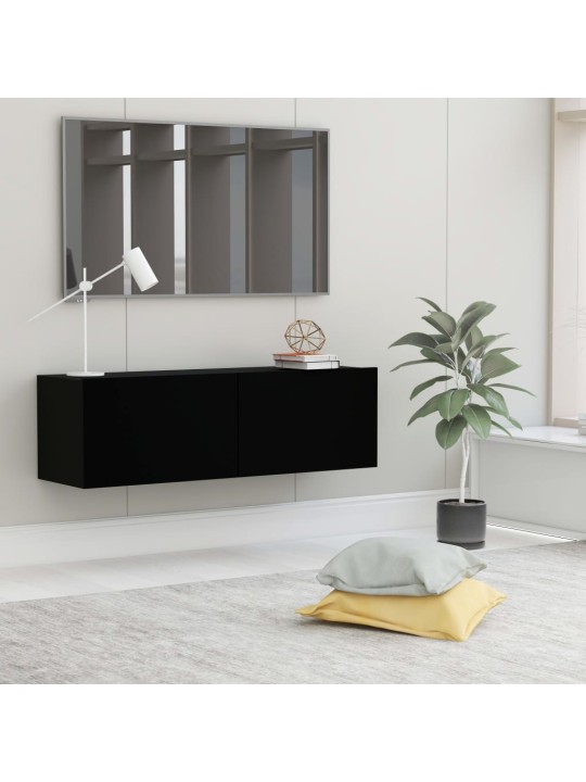 TV stolek černý 100x30x30 cm kompozitní dřevo
