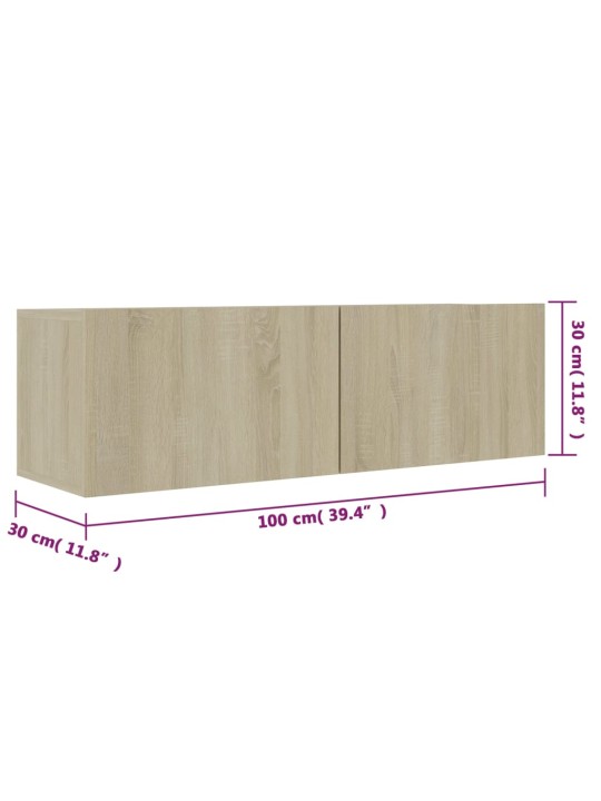 TV stolek dub sonoma 100x30x30 cm kompozitní dřevo