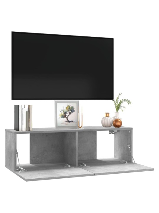 TV stolek betonově šedý 100x30x30 cm kompozitní dřevo